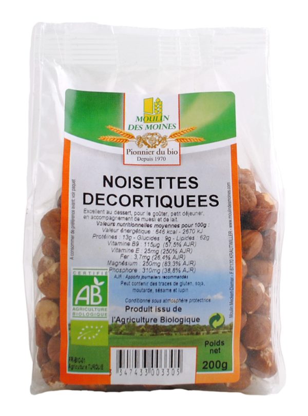 Noisettes décortiquées