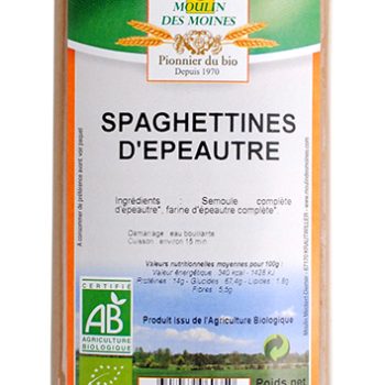 Spaghettines d'épeautre demi-complètes