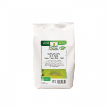 Semoule de blé dur demi complète fine bio - 500g