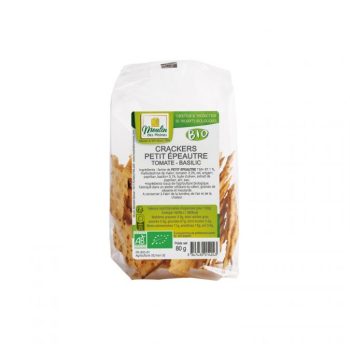 Crackers de petit épeautre tomate et basilic bio.