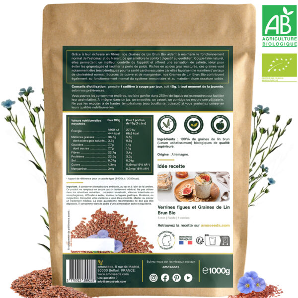 Graines de Lin Brun Bio 1kg