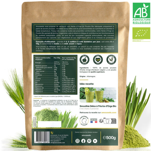 Herbe d'Orge en Poudre Bio 500g