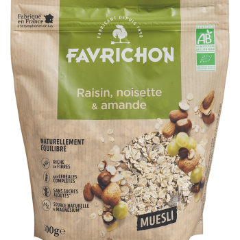 muesli raisin, noisette amande
