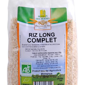 Riz long complet 500g bio
