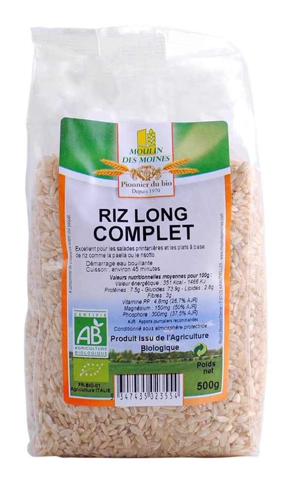 Riz long complet 500g bio