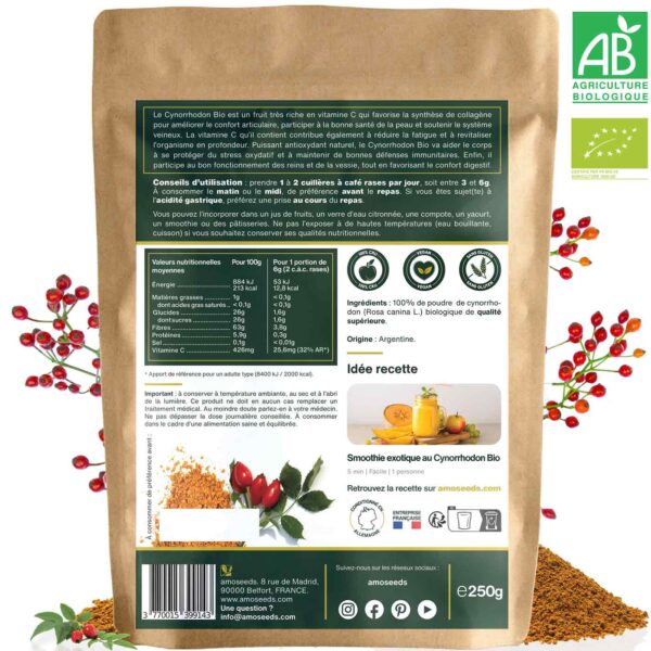 Poudre de Cynorrhodon Bio 250g