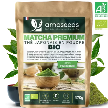 Thé Matcha Premium Japonais en Poudre Bio 70g