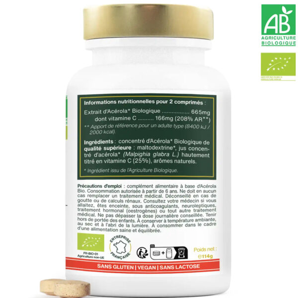 Acérola Bio, 25% Vitamine C