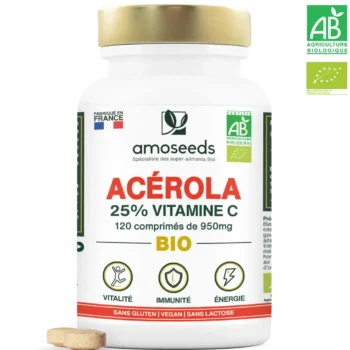 Acérola Bio, 25% Vitamine C | 120 comprimés