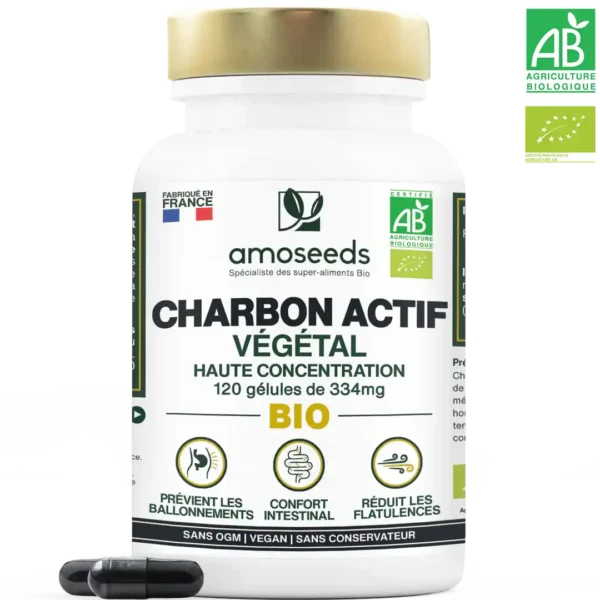 Charbon Actif Végétal Bio | 120 gélules