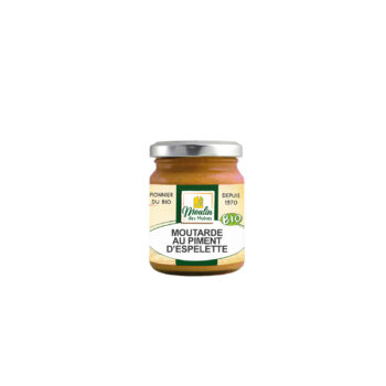 Moutarde au piment d'espelette, graines françaises bio - 125g