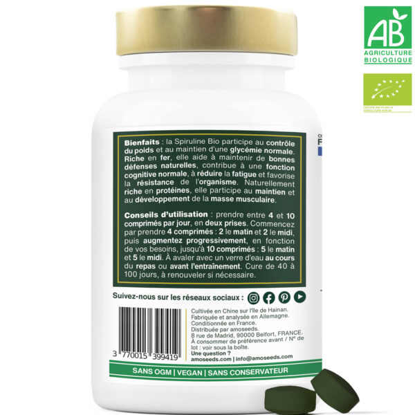 Spiruline Bio, 17% phycocyanine