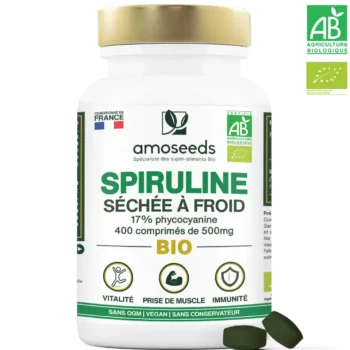 Spiruline Bio, 17% phycocyanine | 400 comprimés